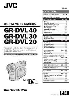 JVC GR DVL 30 manual. Camera Instructions.